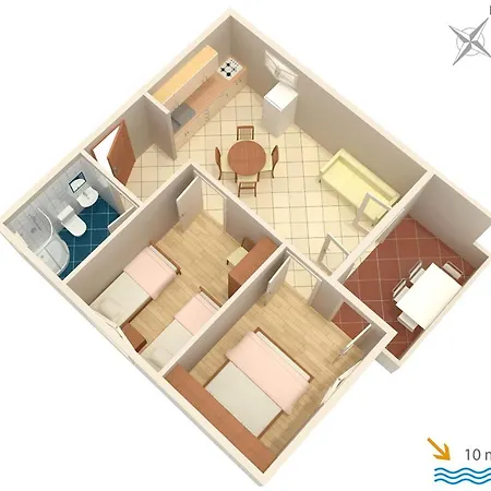 아파트 Seaside Secluded Lavdara, Dugi Otok - 434